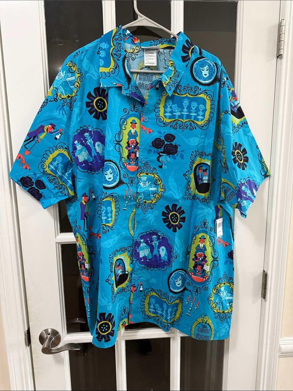 Disney Blue Tropical Graphic Casual Button-Down Shirt